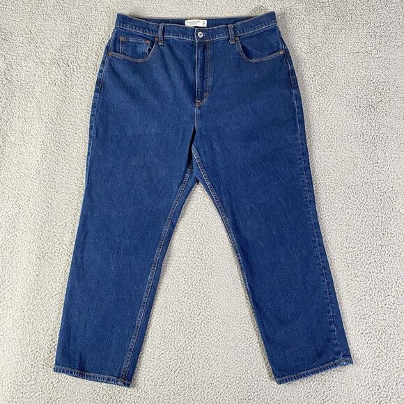 Abercrombie & Fitch Ankle Straight Ultra High Rise Jeans Women 33/16 Curve Love - Picture 1 of 8